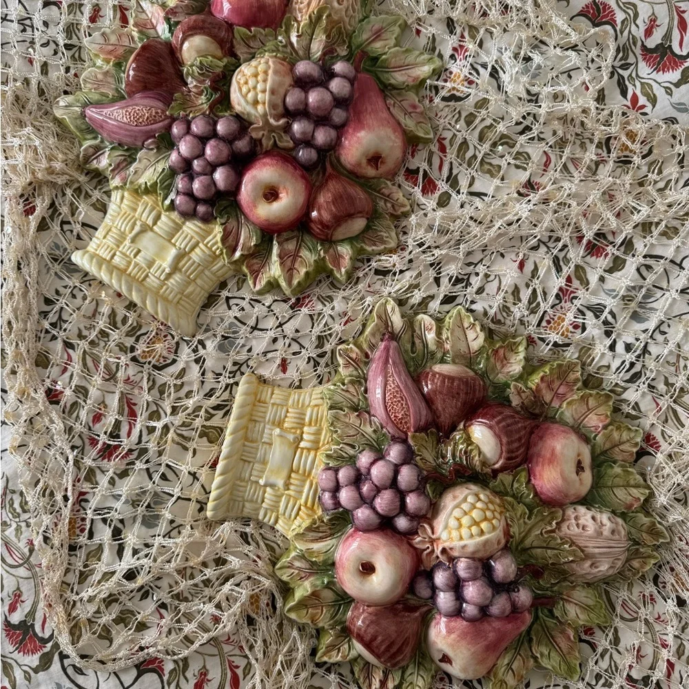 Italian limited edition Basket Ceramic Decor!x2 - Picture 3 of 7